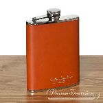 Vieille Prune leather flask to fill