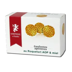 Aperitif wafers with Roquefort and honey