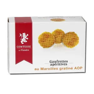 Aperitif wafers with maroilles au gratin